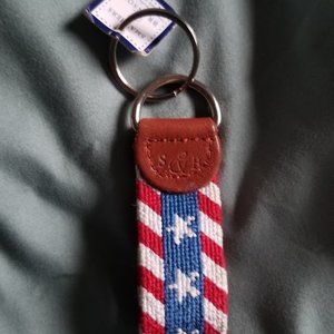 Smathers & Branson Liberty Stripe Needlepoint Key Fob